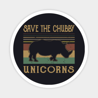 Save The Chubby Unicorn Animals Vintage Love Unicorn Magnet